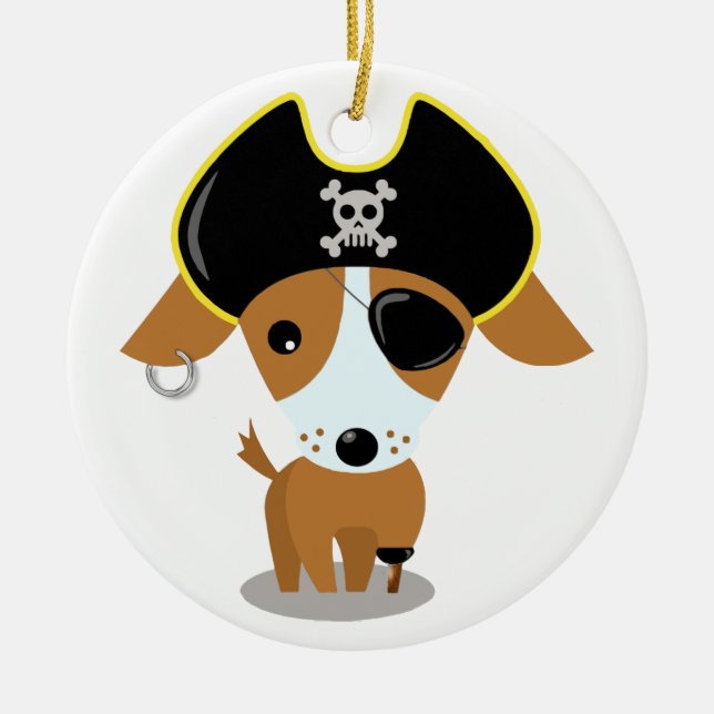 Piratvalp Julgransprydnad Keramik (Framsidan)