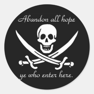 Piratvarning Runt Klistermärke