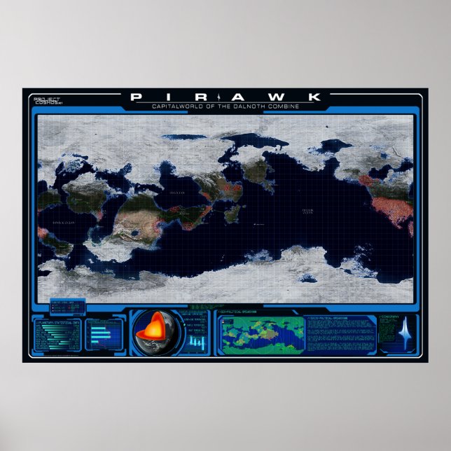 Pirawk Planet Atlas Poster (Framsidan)