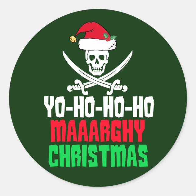 Pirechristmasfull Runt Klistermärke (Framsida)