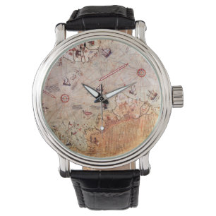 Piri reis forntida karta historiskt mystiskt vinta armbandsur