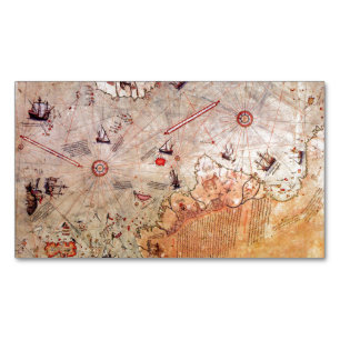 Piri reis forntida karta historiskt mystiskt vinta magnetiska visitkort