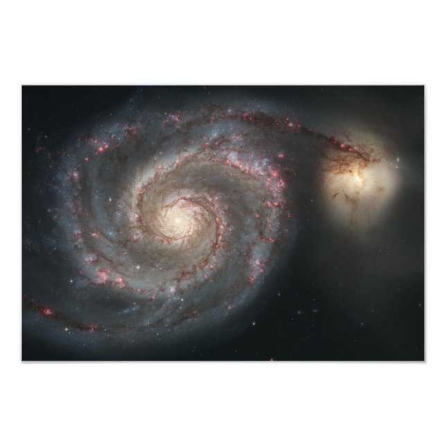 Pirlpoolgalaxi (M51) och komplementgalaxi Fototryck (Framsidan)