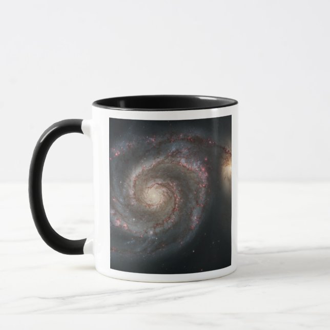 Pirlpoolgalaxi (M51) och komplementgalaxi Mugg (Vänster)