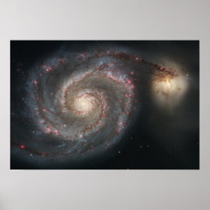 Pirlpoolgalaxi (M51) och komplementgalaxi Poster