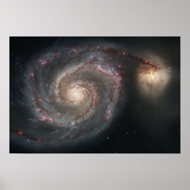 Pirlpoolgalaxi (M51) och komplementgalaxi Poster (Framsidan)