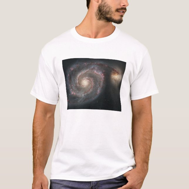 Pirlpoolgalaxi (M51) och komplementgalaxi Tee Shirt (Framsida)