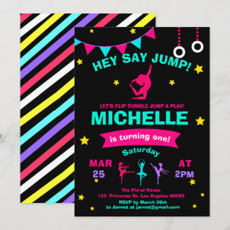 Pirouette Cute Ballerina Gymnastics Girls Birthday Inbjudningar