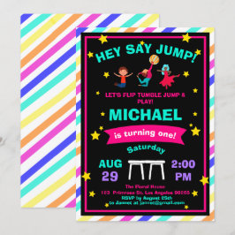 Pirouette Cute Gymnastics Jump & Play Birthday Inbjudningar