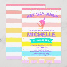 Pirouette Rainbow Ballerina Gymnastics Birthday Inbjudningar