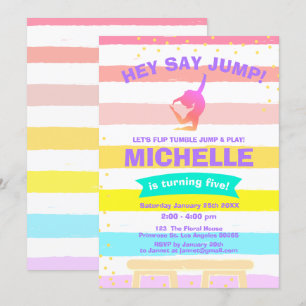 Pirouette Rainbow Ballerina Gymnastics födelsedag Inbjudningar