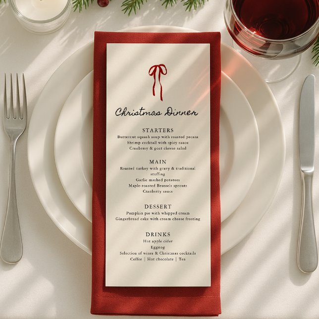 Pirrig bow, Handritat julbord  Meny (Skapare uppladdad)