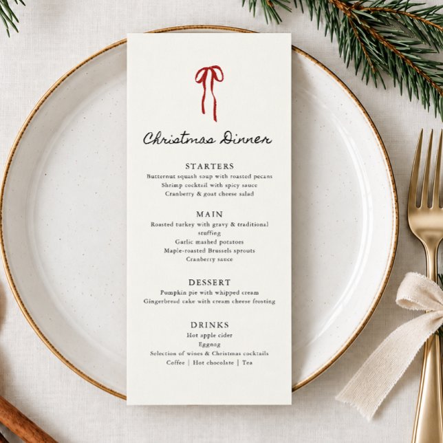 Pirrig bow, Handritat julbord  Meny (Skapare uppladdad)