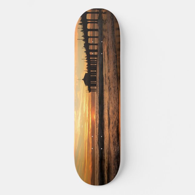 Pirstrandsolnedgång Old School Skateboard Bräda 21,6 Cm (Framsida)