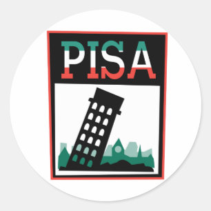 Pisa affisch runt klistermärke