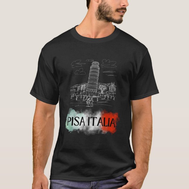 Pisa Italia Italia Italia Flagga Italien Souvenir  T Shirt (Framsida)