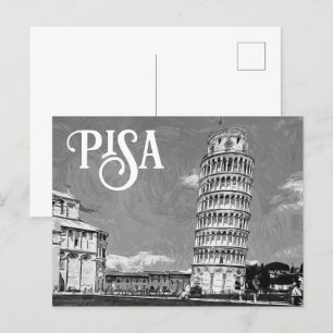 Pisa Italien europe Black and White Vykort