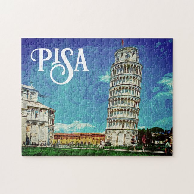 Pisa Italien europe Paint Colorful Pussel (Horisontell)