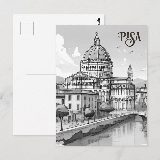 Pisa Italien europe rese Vykort (Fram/baksida)