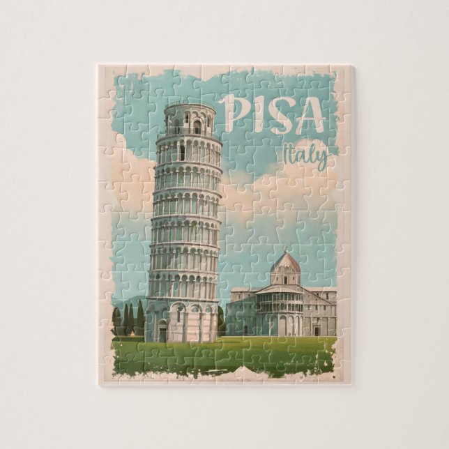 Pisa Italien - Leaning Torn, Piazza dei Miracoli Pussel (Vertikal)