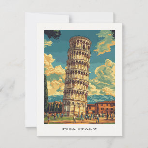Pisa Italien Leaning Torn resevykort Vykort