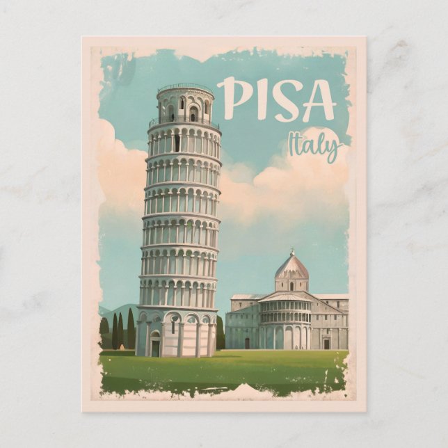 Pisa Italien - Lutande Tornet, Piazza dei Miracoli Vykort (Framsida)
