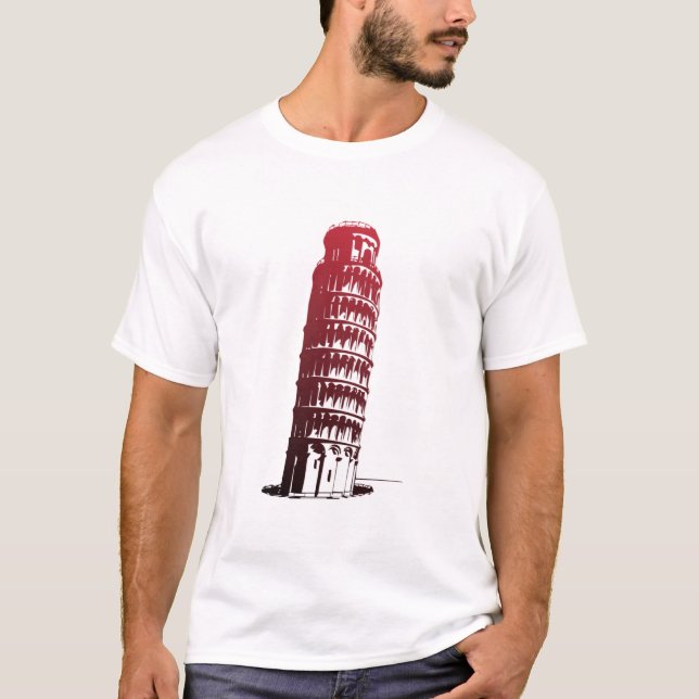 Pisa Italien Torn Leaning Europe T Shirt (Framsida)