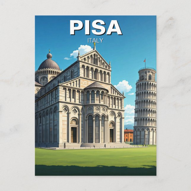 Pisa Italien Travel Piazza dei Miracoli Vykort (Framsida)
