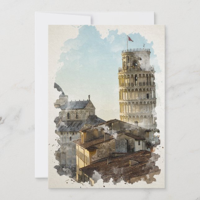 Pisa Italien Watercolor Art (Framsida)