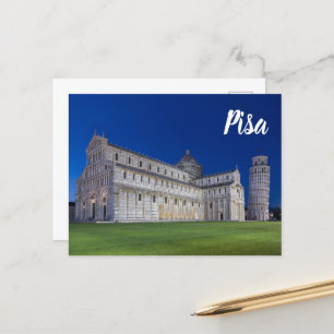 Pisa Leaning Torn Night Panorama Italien Gift Helg Vykort