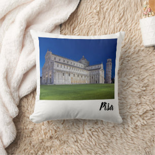 Pisa Leaning Torn Night Panorama Italien Gift Kudde