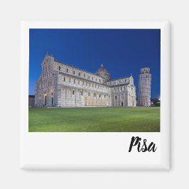 Pisa Leaning Torn Night Panorama Italien Gift Magnet
