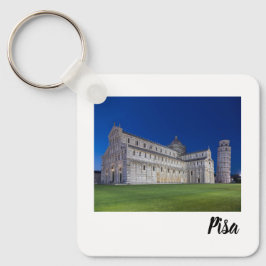 Pisa Leaning Torn Night Panorama Italien Gift Nyckelring