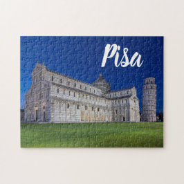 Pisa Leaning Torn Night Panorama Italien Gift Pussel