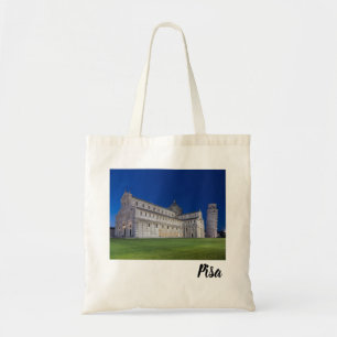 Pisa Leaning Torn Night Panorama Italien Gift Tygkasse