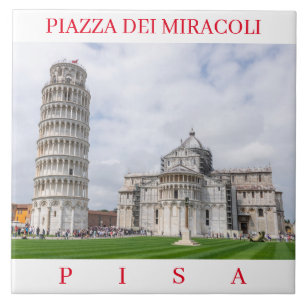 Pisa Piazza dei Miracoli keramisk bricka Kakelplatta