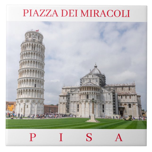 Pisa Piazza dei Miracoli keramisk bricka Kakelplatta (Framsidan)
