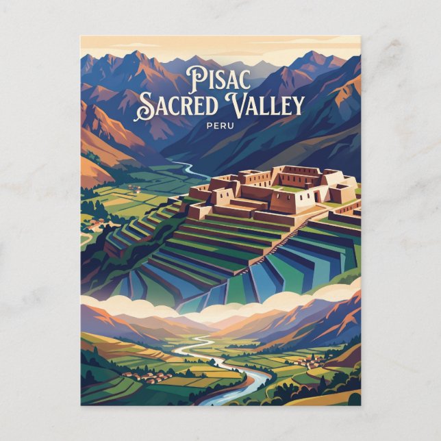 Pisac Heliga dalen Peru Vykort (Framsida)