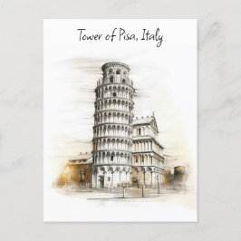 Pisas Torn, Italien Vykort