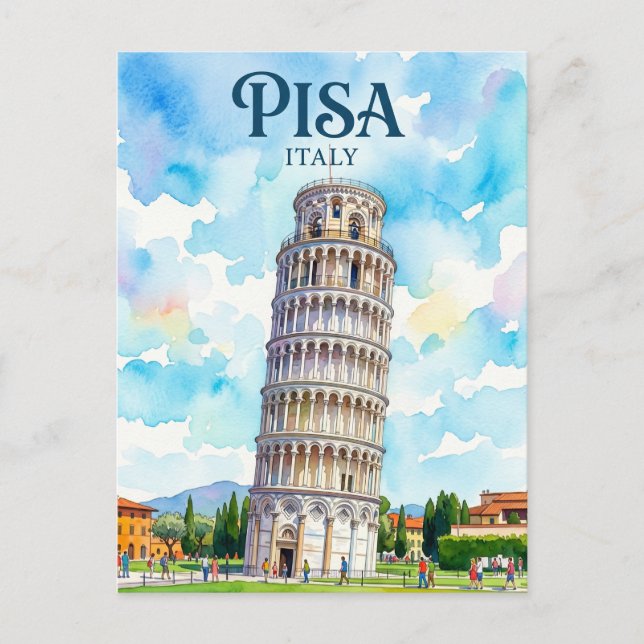 Pisaskråtornet Italien Vykort (Framsida)