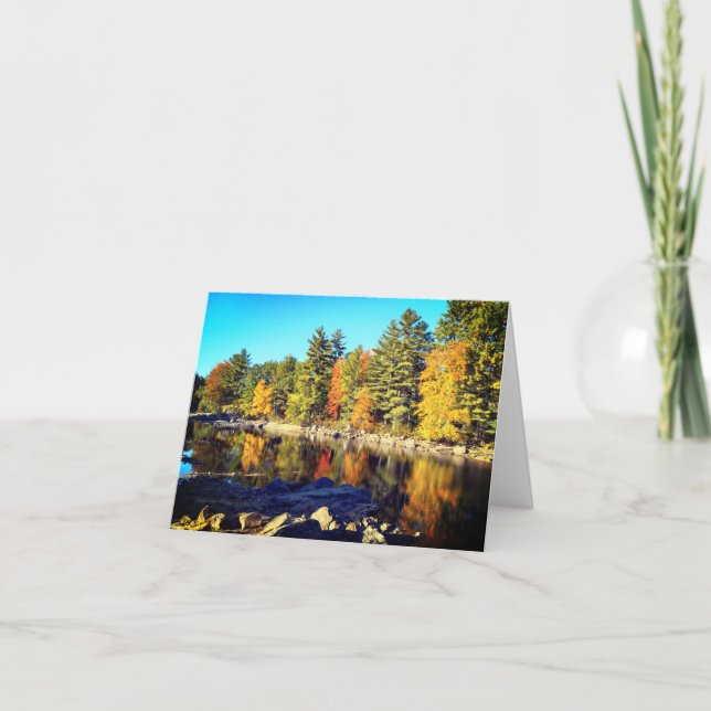Piscataoffg River Foliage Note Card Tack Kort (Framsida)