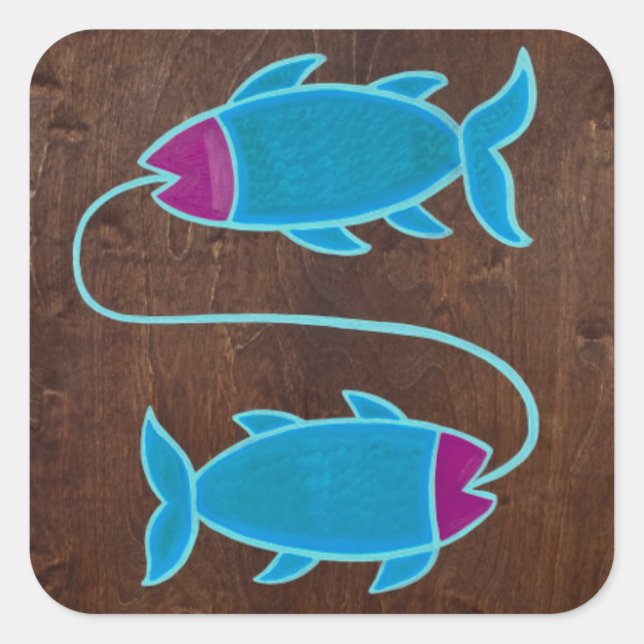 Pisces 2008 fyrkantigt klistermärke (Framsida)