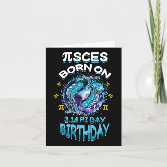 Pisces 3.14 Lycklig Pi Day Math Day Mathema Kort (Framsida)