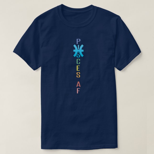 Pisces AF-apparat För manar och Women Funny Zodiac T Shirt (Design framsida)