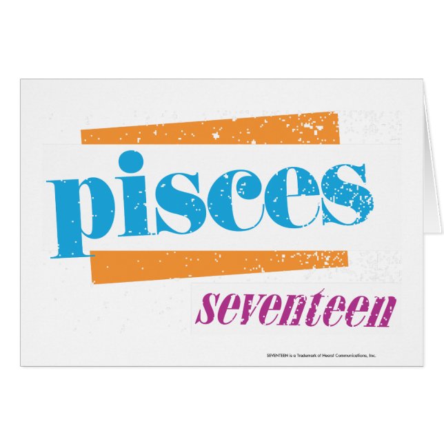 Pisces Aqua Hälsningskort (Framsidan Horizontal)