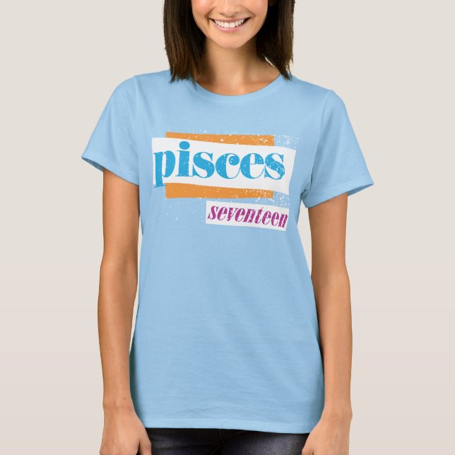 Pisces Aqua Tee Shirt (Framsida)