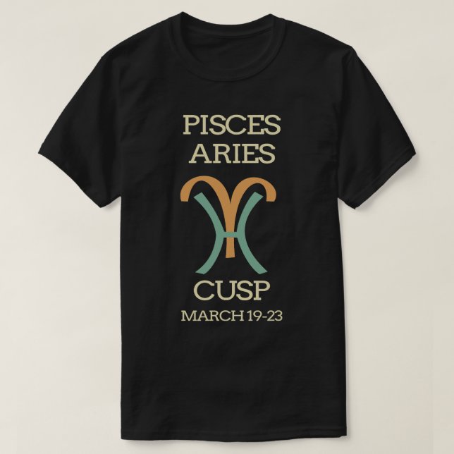 Pisces Aries Colutions Horoscope mars födelsedag T Shirt (Design framsida)