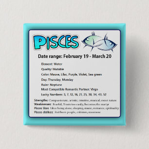 Pisces Astrological Horoscope Zodiac Magnet Knapp