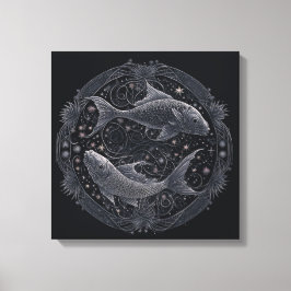 Pisces Astrological Sign Feb 19-Mars 20 Canvastryck