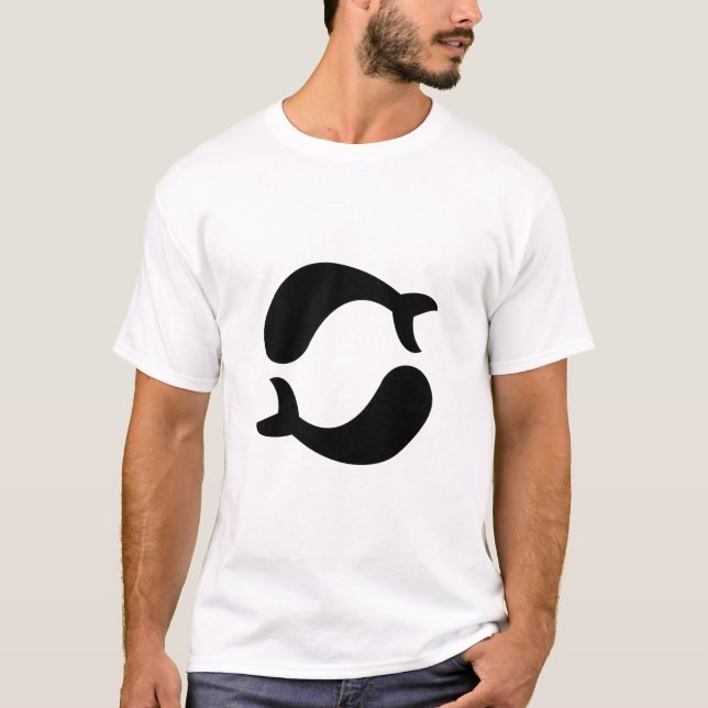 Pisces Astrological Symbol Sign 5 T Shirt (Framsida)